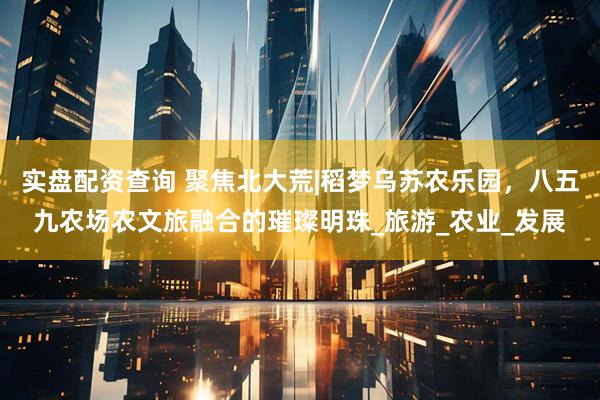 实盘配资查询 聚焦北大荒|稻梦乌苏农乐园，八五九农场农文旅融合的璀璨明珠_旅游_农业_发展