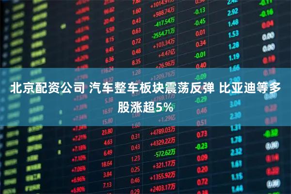 北京配资公司 汽车整车板块震荡反弹 比亚迪等多股涨超5%